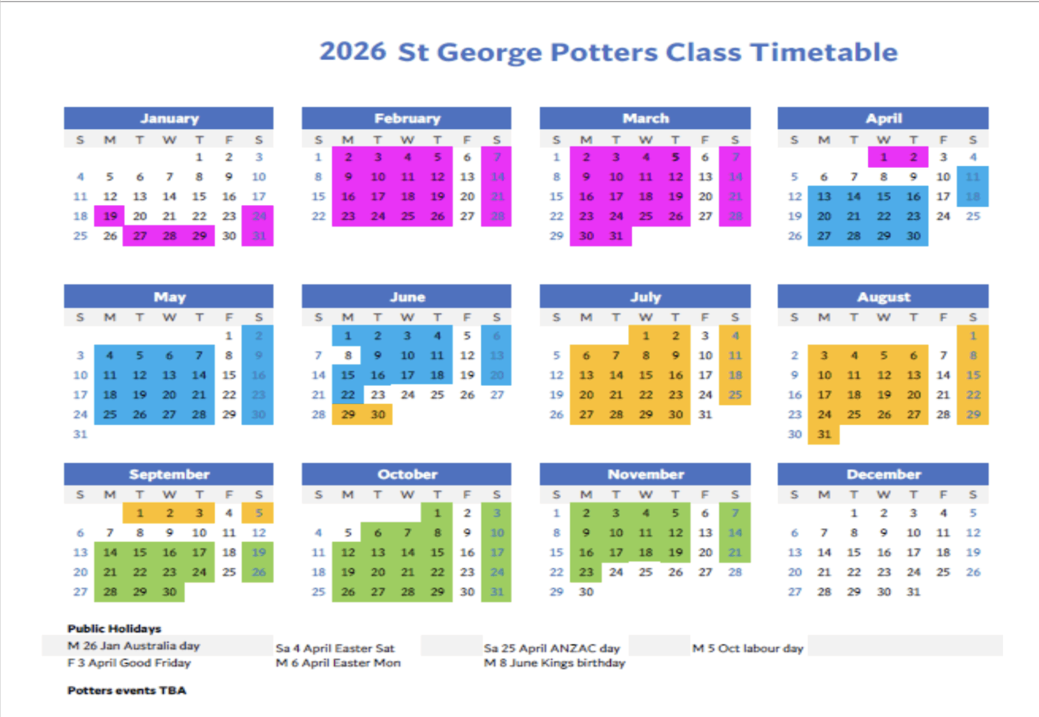 Classes – St George Potters Group
